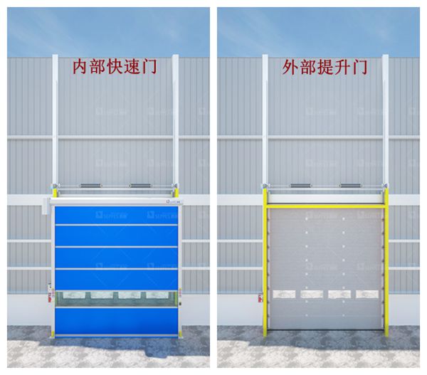 門洞內外安裝快速門和提升門產品