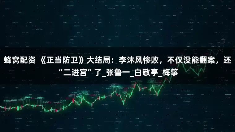 蜂窝配资 《正当防卫》大结局：李沐风惨败，不仅没能翻案，还“二进宫”了_张鲁一_白敬亭_梅筝